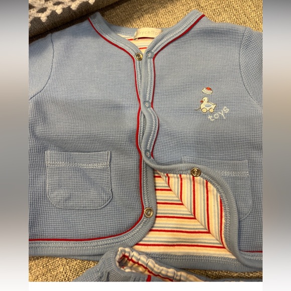Babycottons Blue And Red Outfit Pima Cotton 3M  💙♥️ - Picture 6 of 6